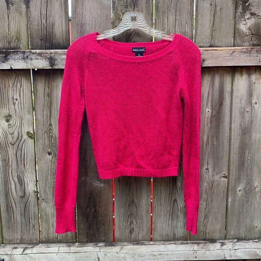 Wet seal shimmer crop sweater sz. XS